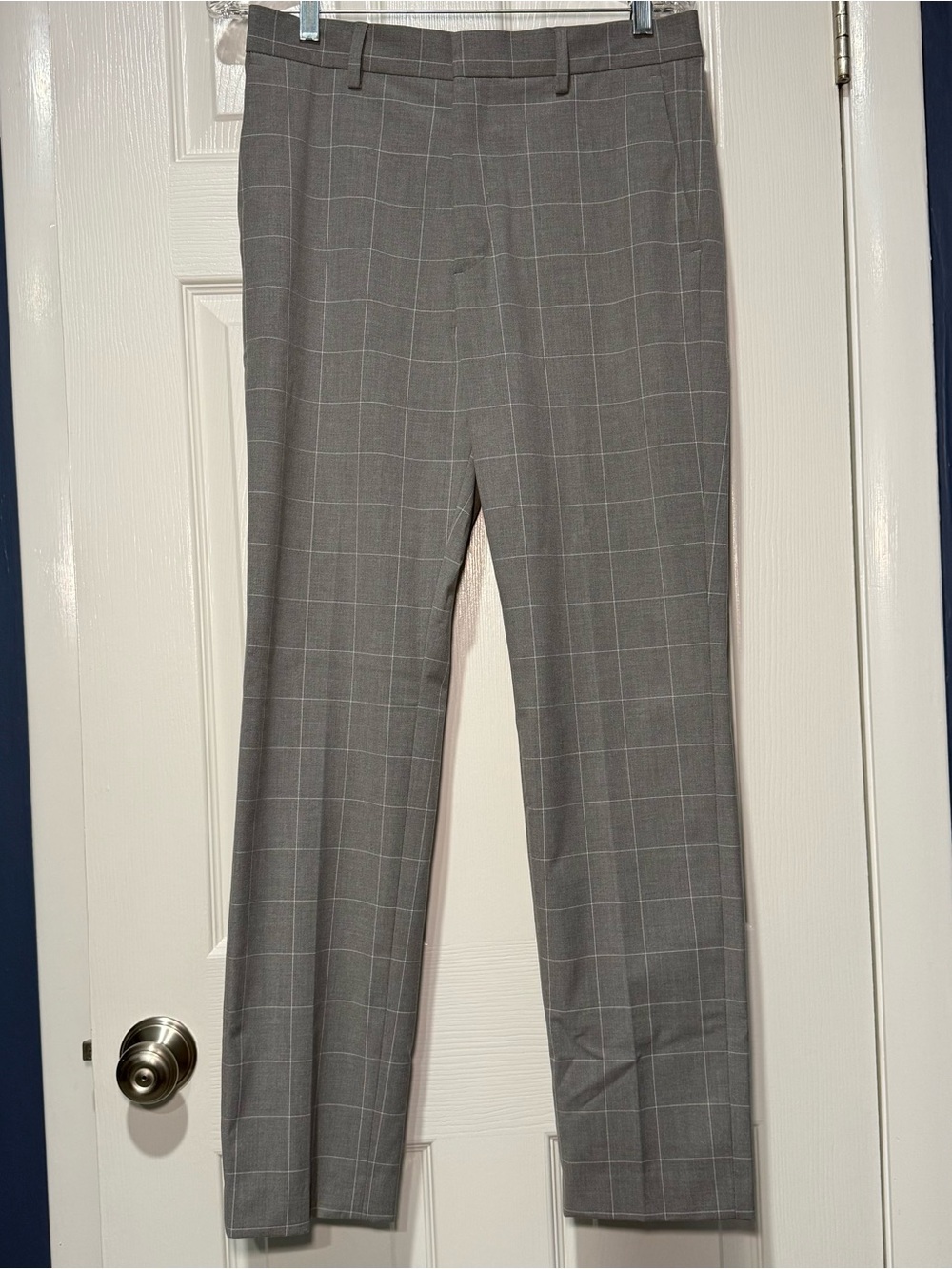 H&M Men's Gray Windowpane Dress Pants Slim Fit Size 29